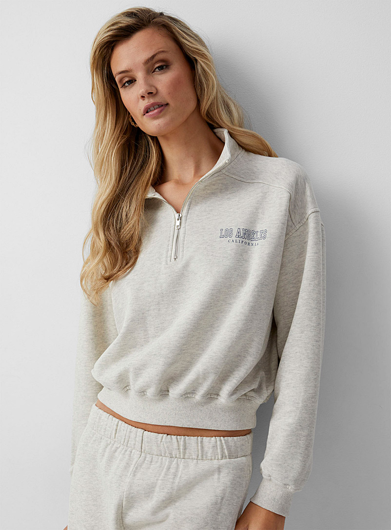 Icône Grey Los Angeles zip-collar sweatshirt for women