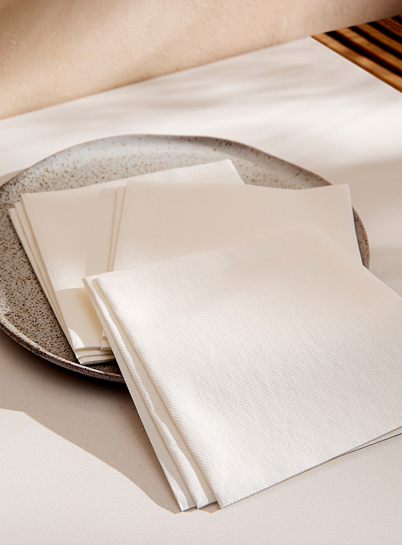Simons Maison: Les serviettes en papier unies 20 x 20 cm. Paquet de 12. Blanc