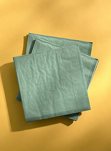 Lot De 7 Serviettes De Table En Papier Blanc - Publicité Hôtel/aviation - Vintage