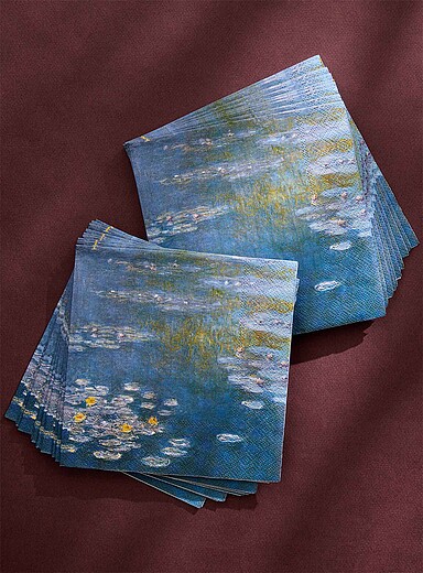 Water Lilies paper napkins 16.5 x 16.5&nbsp;cm. Pack of 20.