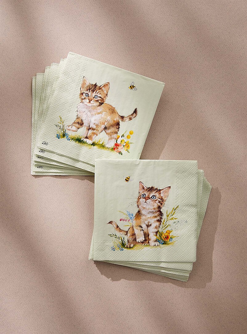Adorable kitten paper napkins 12.5 x 12.5 cm. Pack of 20. | Simons ...