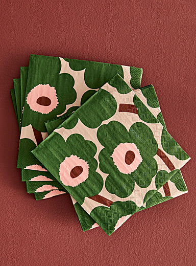 Les serviettes en papier vertes 16,5 x 16,5 cm. Paquet de 75., Simons  Maison, Serviettes de table en papier, Salle à manger