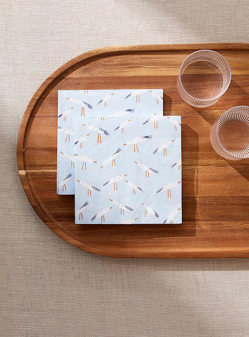 Simons Maison Patterned Blue Seagulls paper napkins 16.5 x 16.5 cm. Pack of 20.