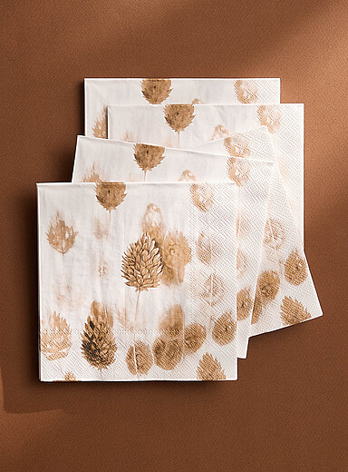Les serviettes en papier herbier romantique 16,5 x 16,5 cm. Paquet de 20.