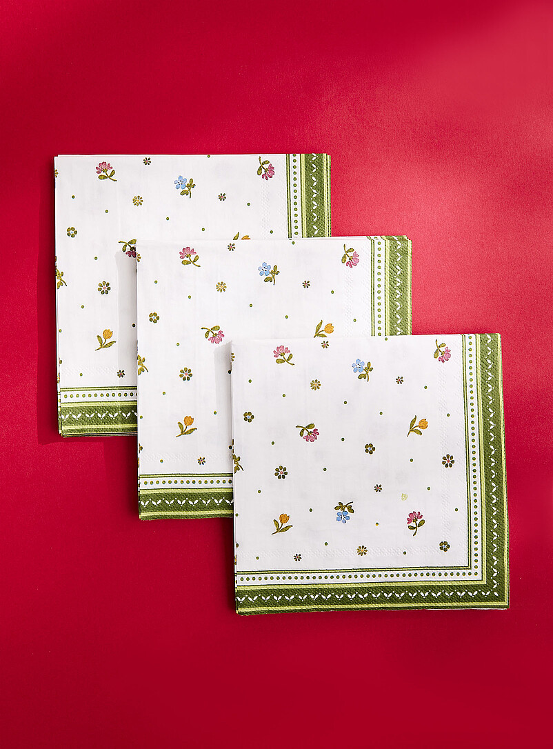Small flowers paper napkins 16.5 x 16.5 cm. Pack of 20. | Simons Maison ...