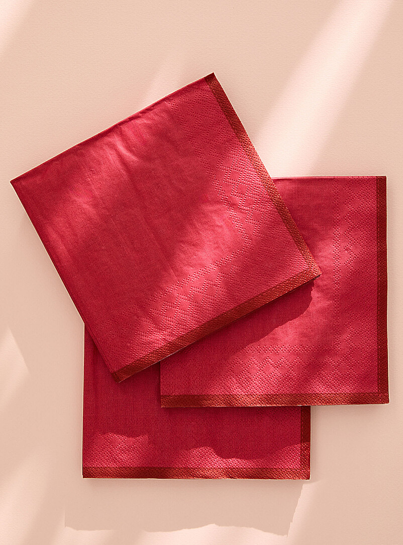 Plain Paper Napkins 16.5 X 16.5 Cm. Pack Of 25.