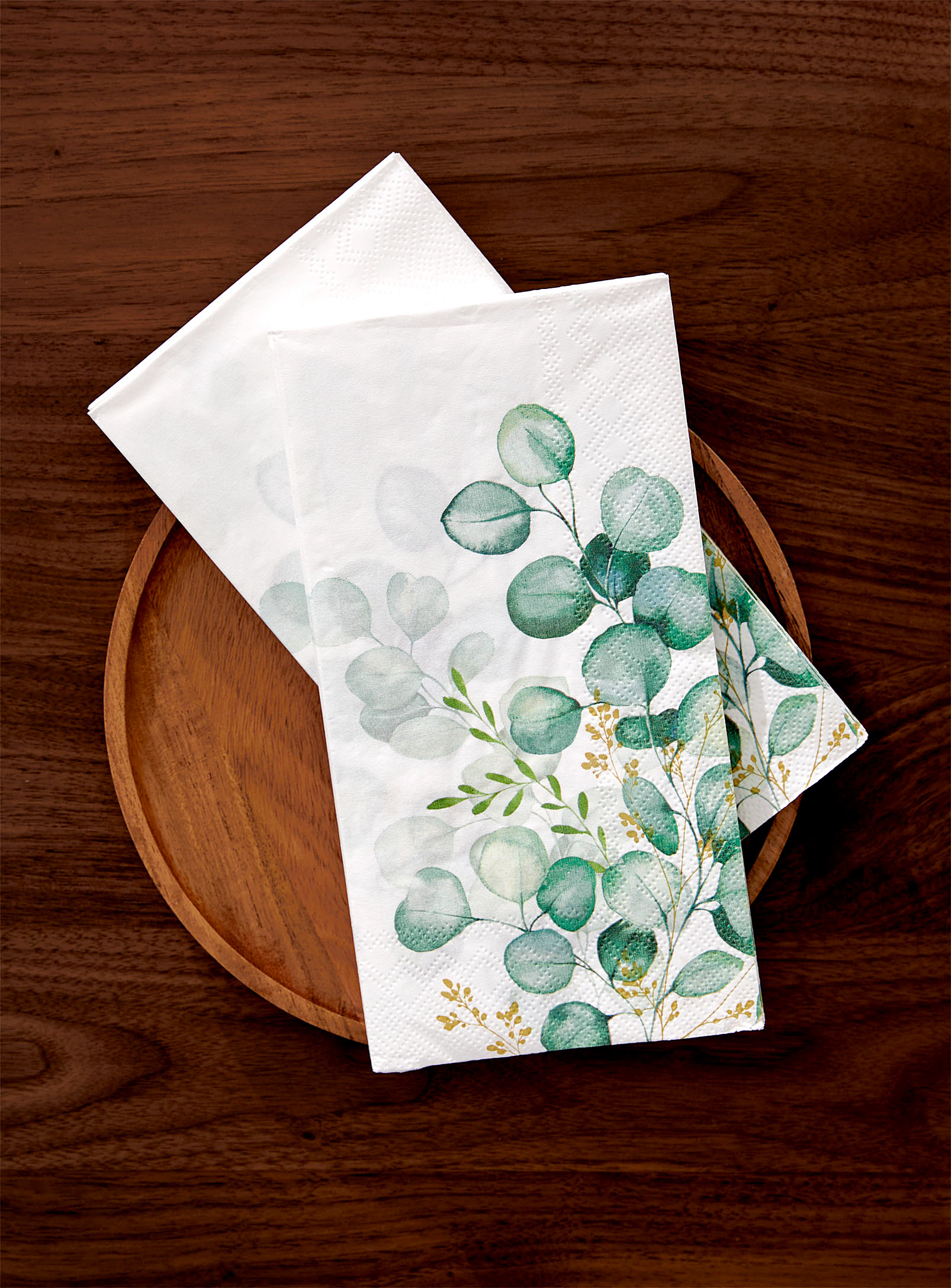 Simons Maison - Eucalyptus paper napkins 16.5 x 21 cm. Pack of 16.