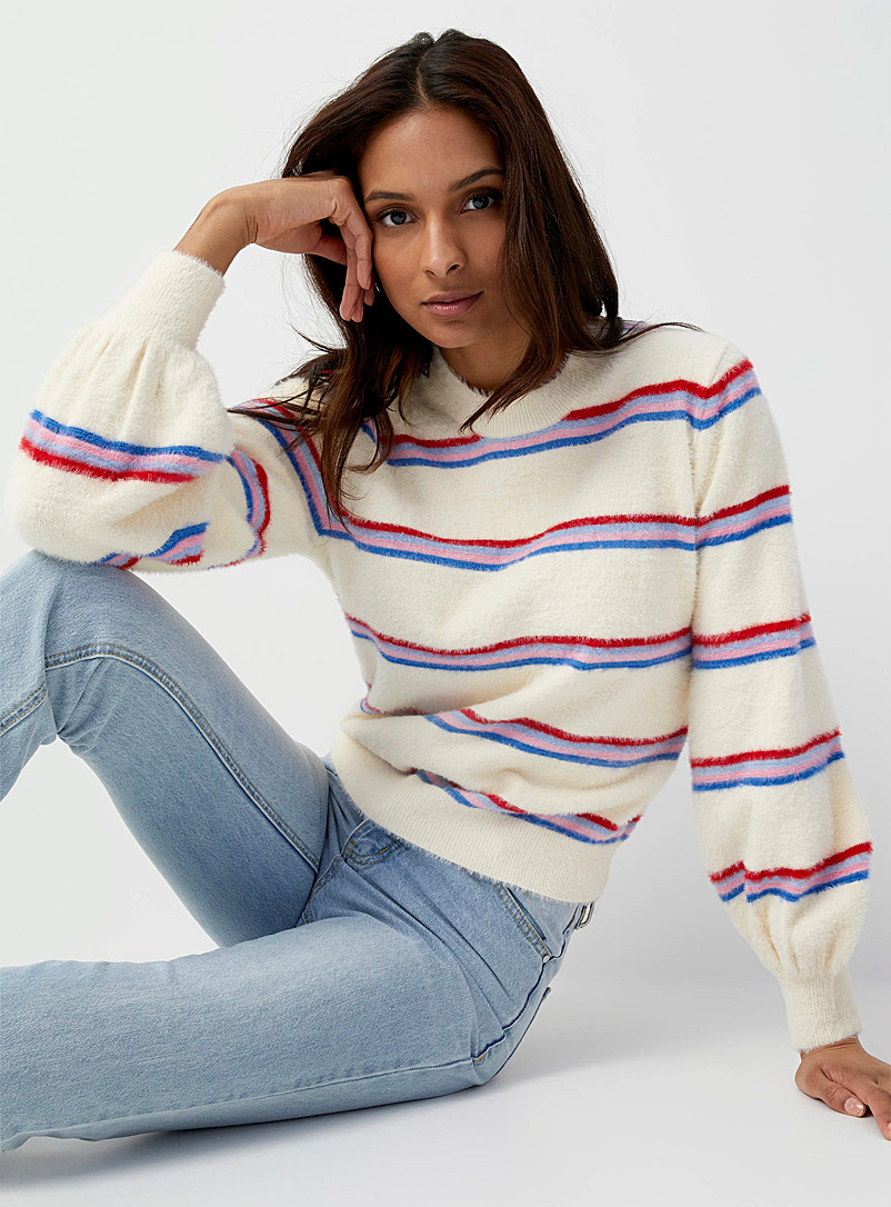 Chenille knit striped sweater | Icône | Shop Women's Sweaters and ...