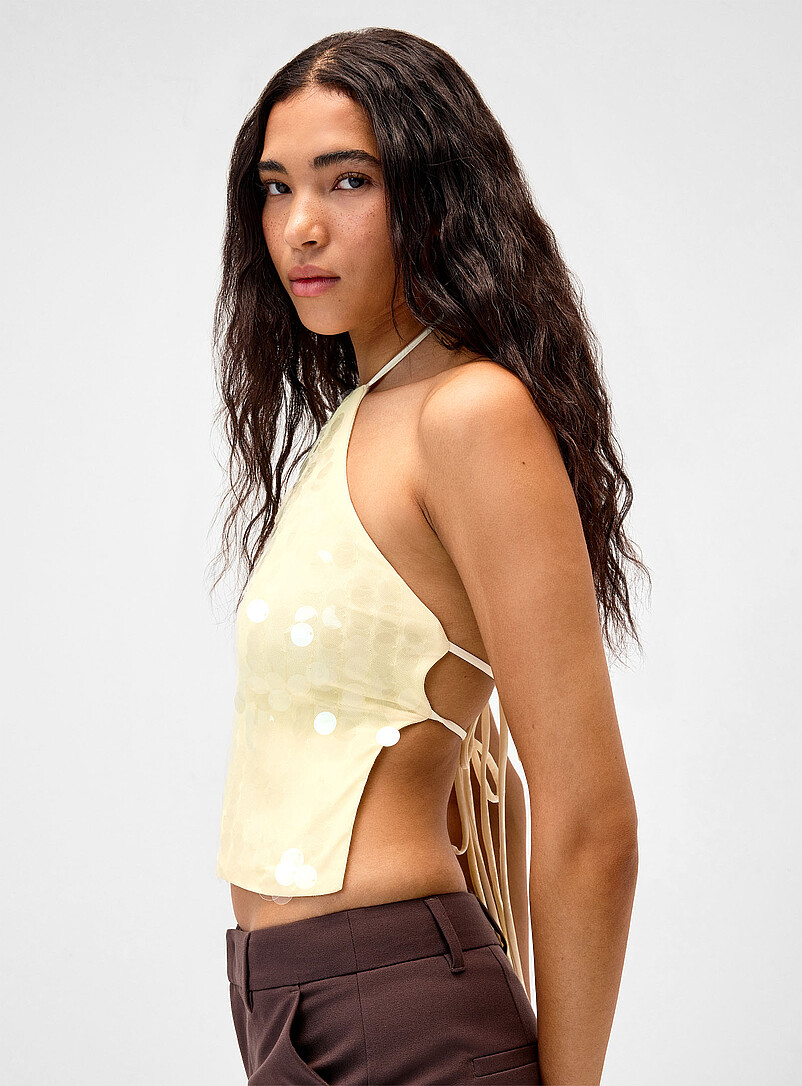 Large Sequins Halter Cami