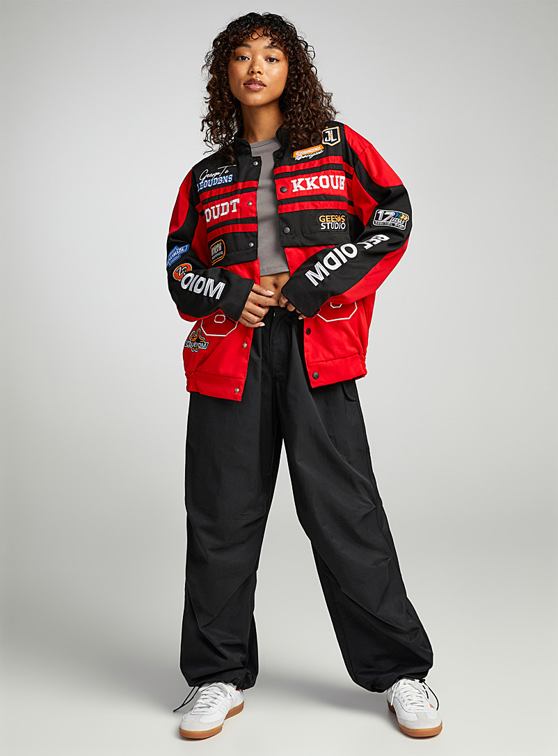Twik Red Convertible racing jacket for women
