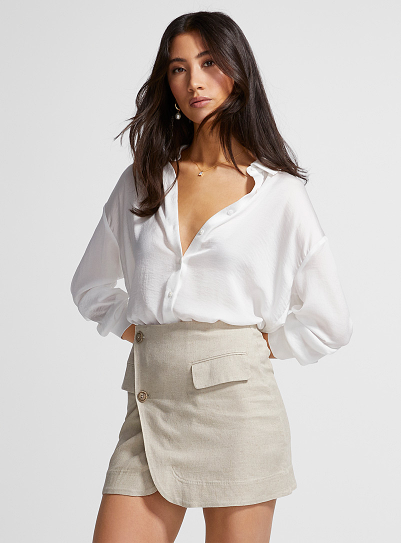 Recycled satin loose blouse | Icône | | Simons