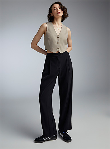 Women's Black, Pleated Front, Dress Pants - 99tux