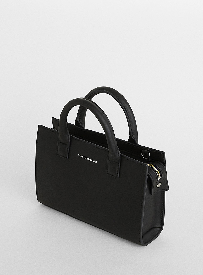 WANT Les Essentiels Black Mini Dresden structured leather bag for error