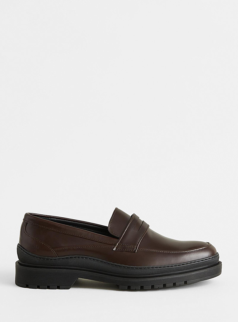WANT Les Essentiels Brown Graves lugged penny loafers Men for error