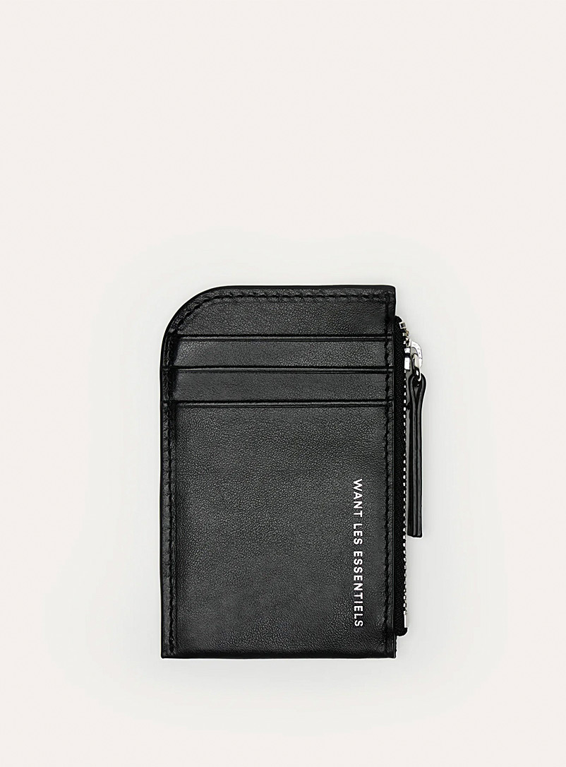 WANT Les Essentiels Black Arch leather card case for error
