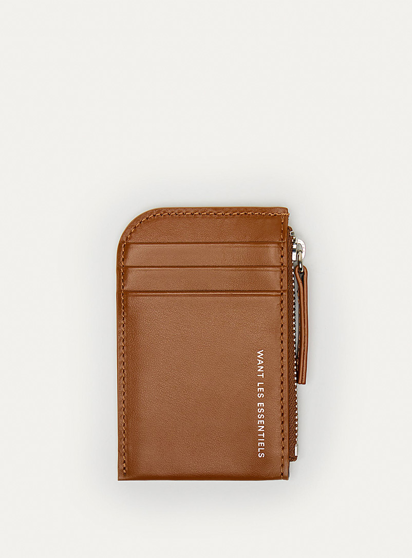 WANT Les Essentiels Hazelnut Arch leather card case for error