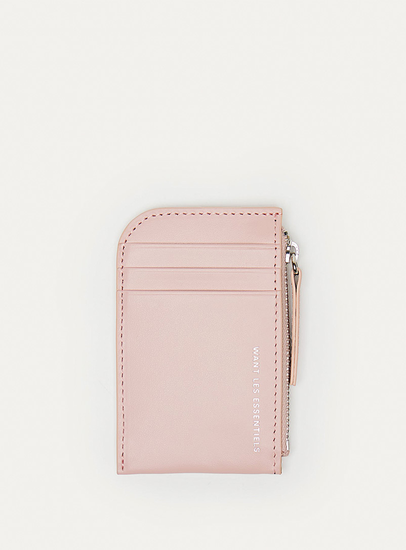 WANT Les Essentiels Pink Arch leather card case for error