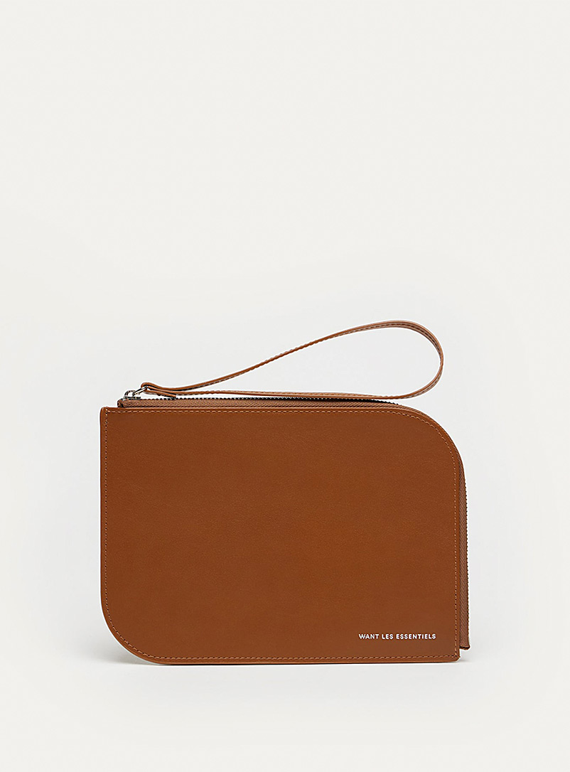 WANT Les Essentiels Hazelnut Arch leather cosmetics case for error