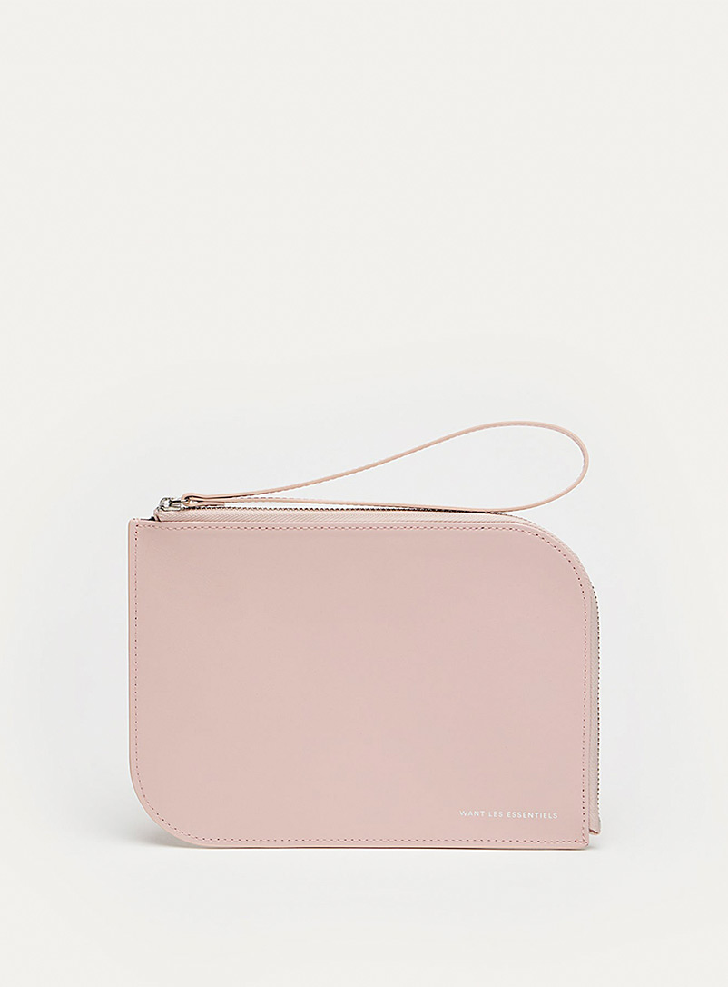 WANT Les Essentiels Pink Arch leather cosmetics case for error