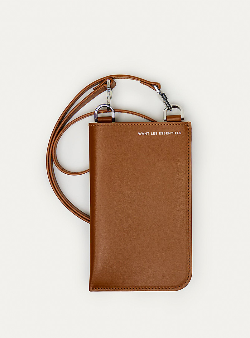 WANT Les Essentiels Hazelnut Arch leather phone clutch for error