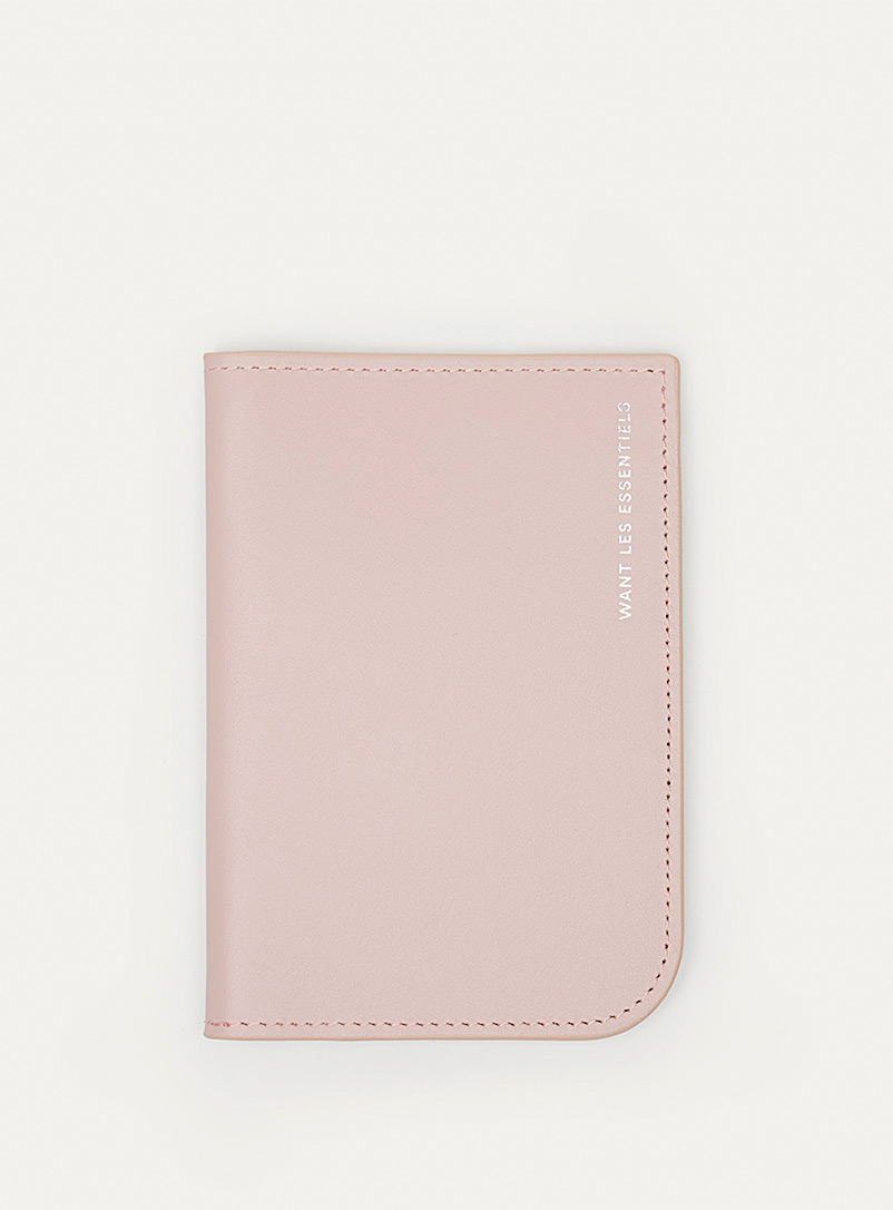 WANT Les Essentiels Pink Arch leather foldable passport pouch for error
