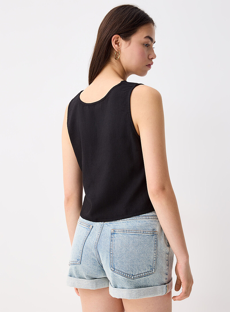 Twik Navy/Midnight Blue Tie-up reversible cami for women