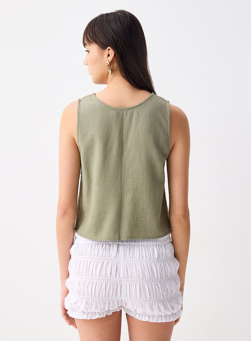 Twik: La camisole r&eacute;versible &agrave; boucles Sauge pour femme