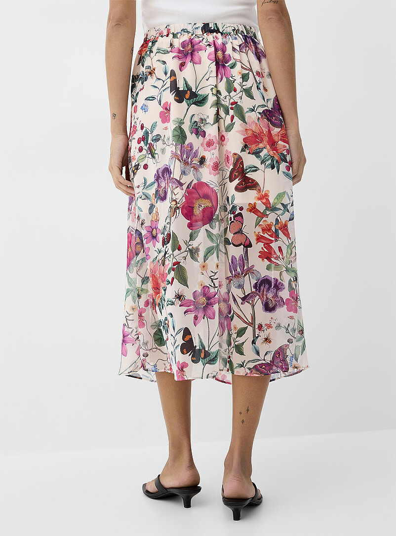 Ic&ocirc;ne: La jupe midi boutonn&eacute;e chiffon diaphane Assorti pour femme