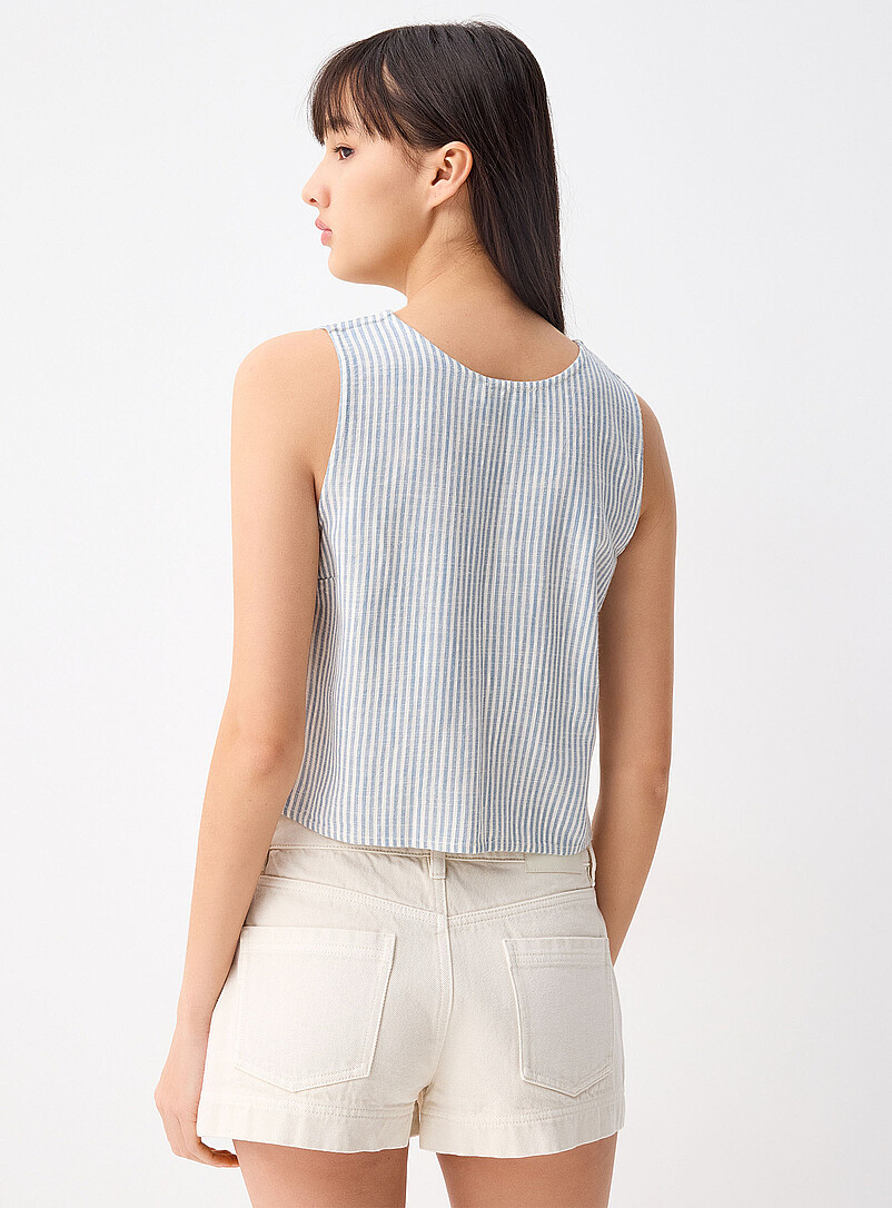 Twik Red gingham Printed tie-front cami for women
