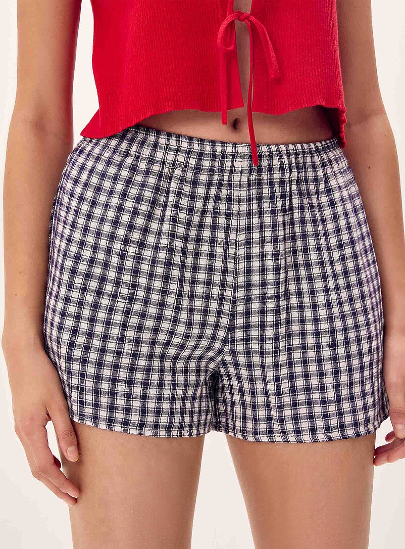 Twik Teal A-line linen-blend short for women
