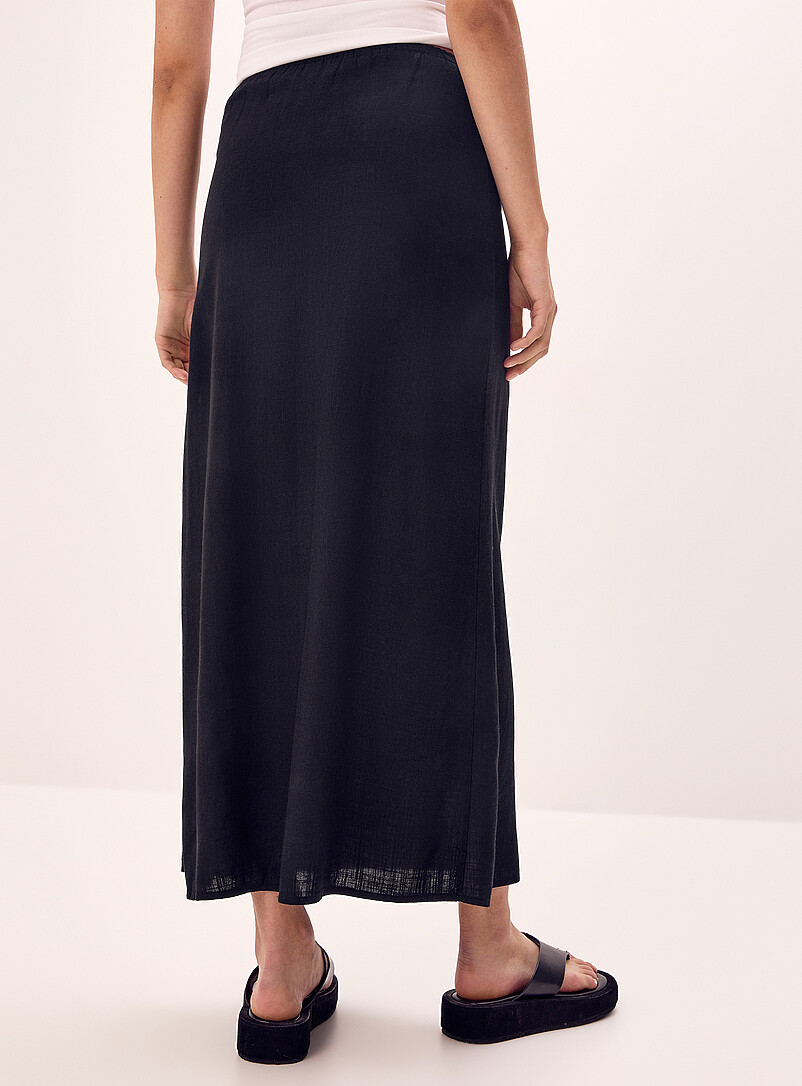 Twik: La jupe maxi lin m&eacute;lang&eacute; Blanc pour femme