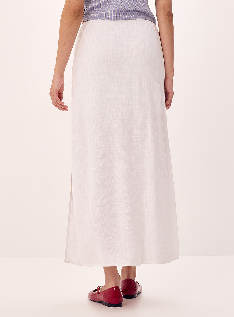 Twik: La jupe maxi lin m&eacute;lang&eacute; Blanc pour femme