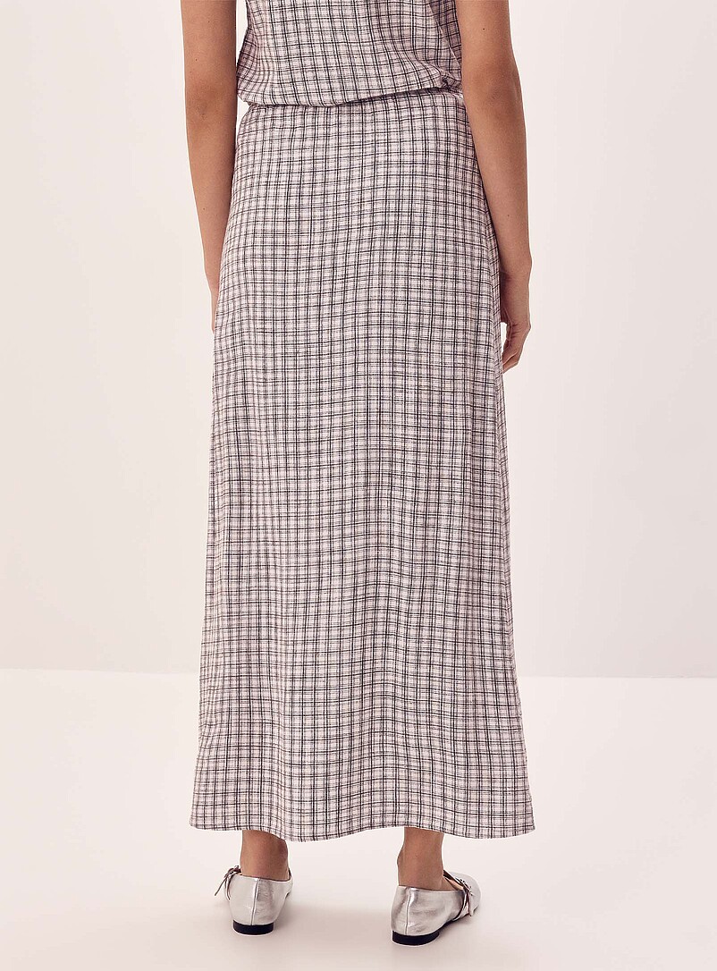 Twik: La jupe maxi lin m&eacute;lang&eacute; Blanc pour femme