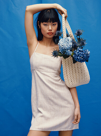 Printed tie-back dress