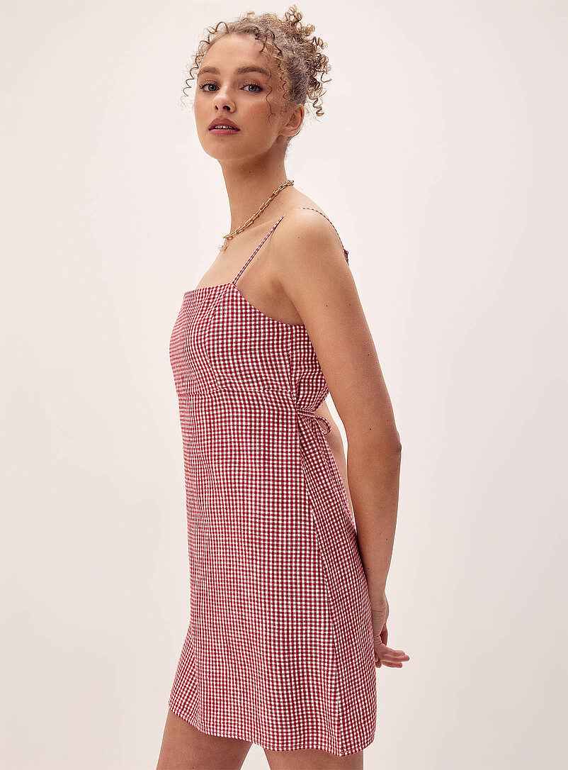 Twik: La robe dos &agrave; nouer motifs Ivoire - Beige cr&egrave;me pour femme