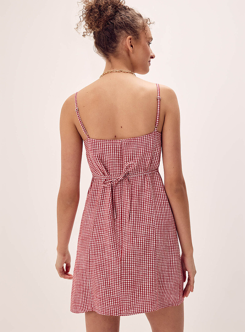Twik: La robe dos &agrave; nouer motifs Ivoire - Beige cr&egrave;me pour femme