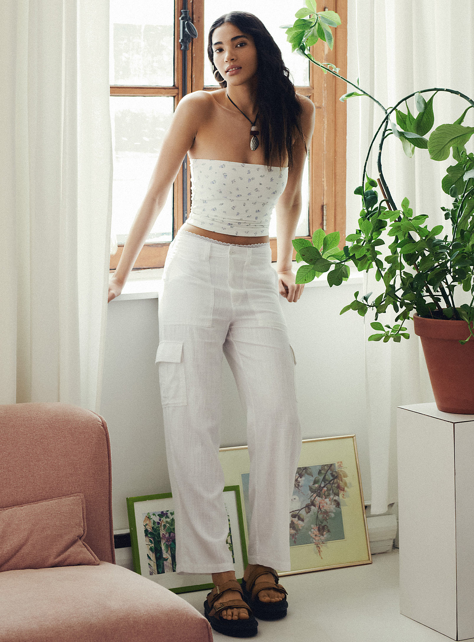 Twik Touch Of Linen Carpenter Pant In White