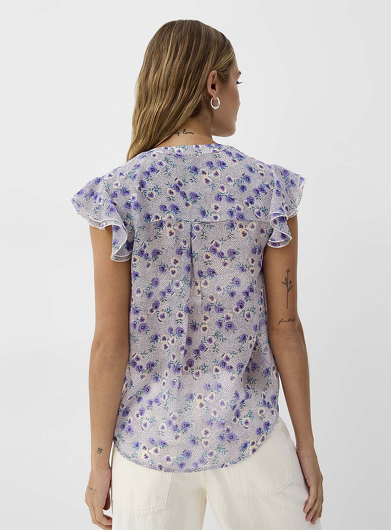 Delicate pleating sheer chiffon blouse product image 2
