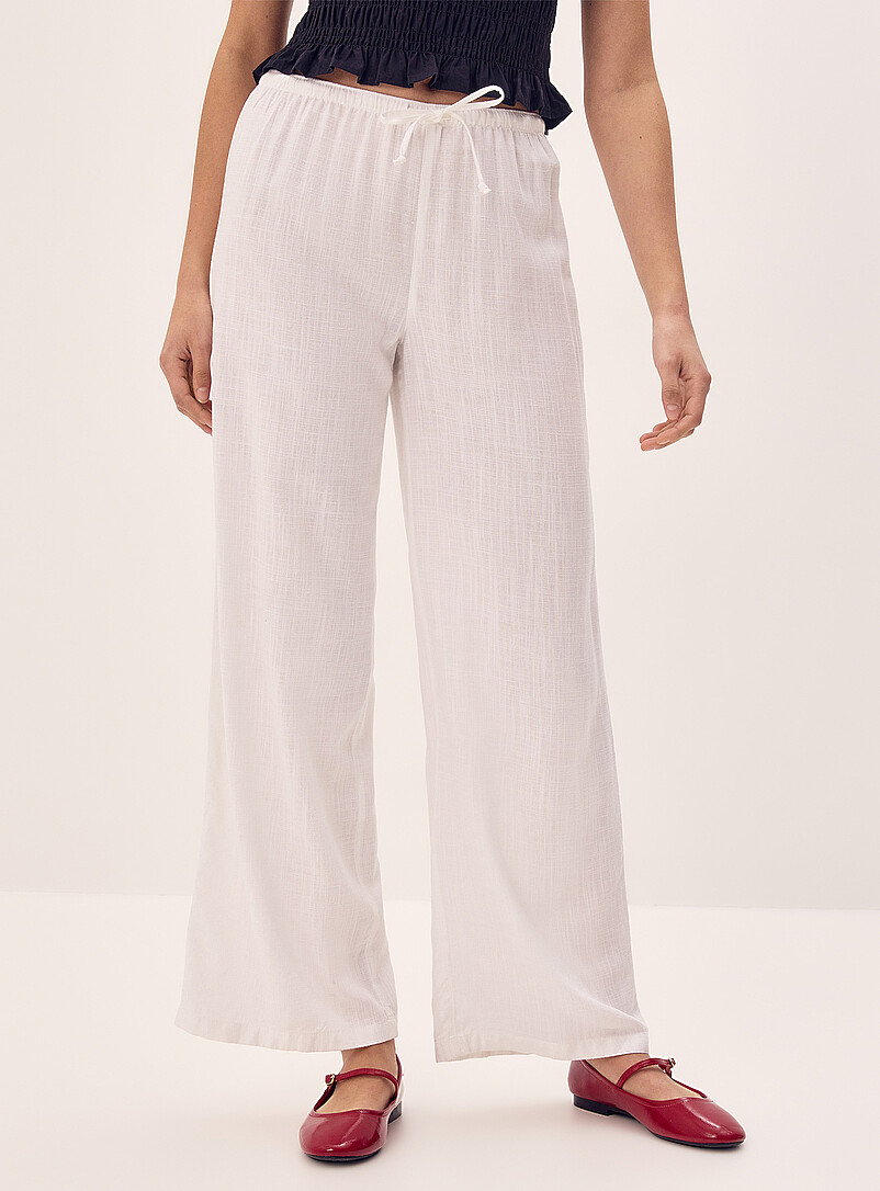Viscose and linen wide-leg pant product image 2