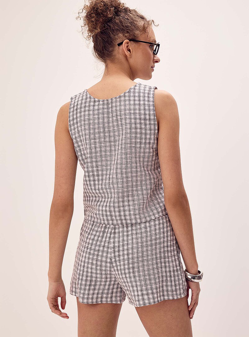 A-line linen-blend short product image 3