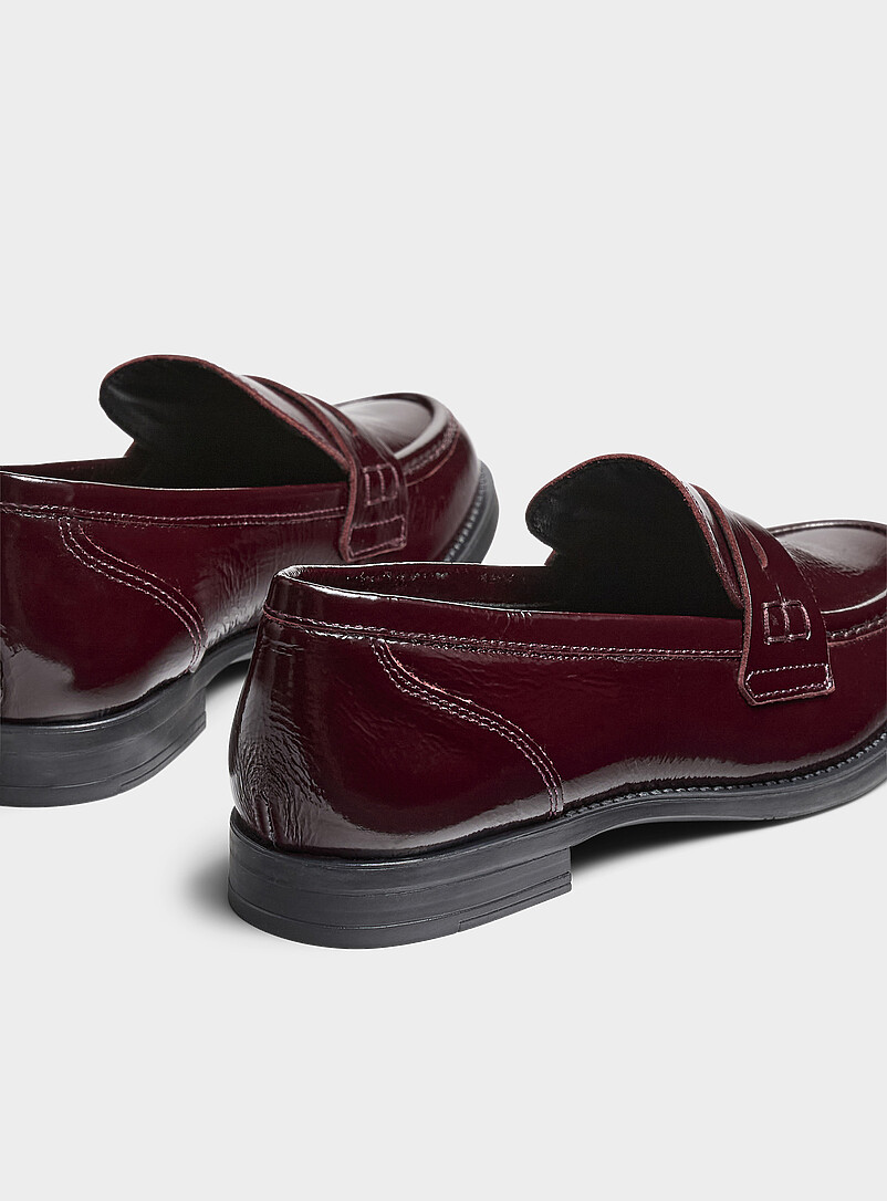 Simons: Le fl&acirc;neur penny cuir verni <b>Fait en Espagne</b> Femme Noir pour femme