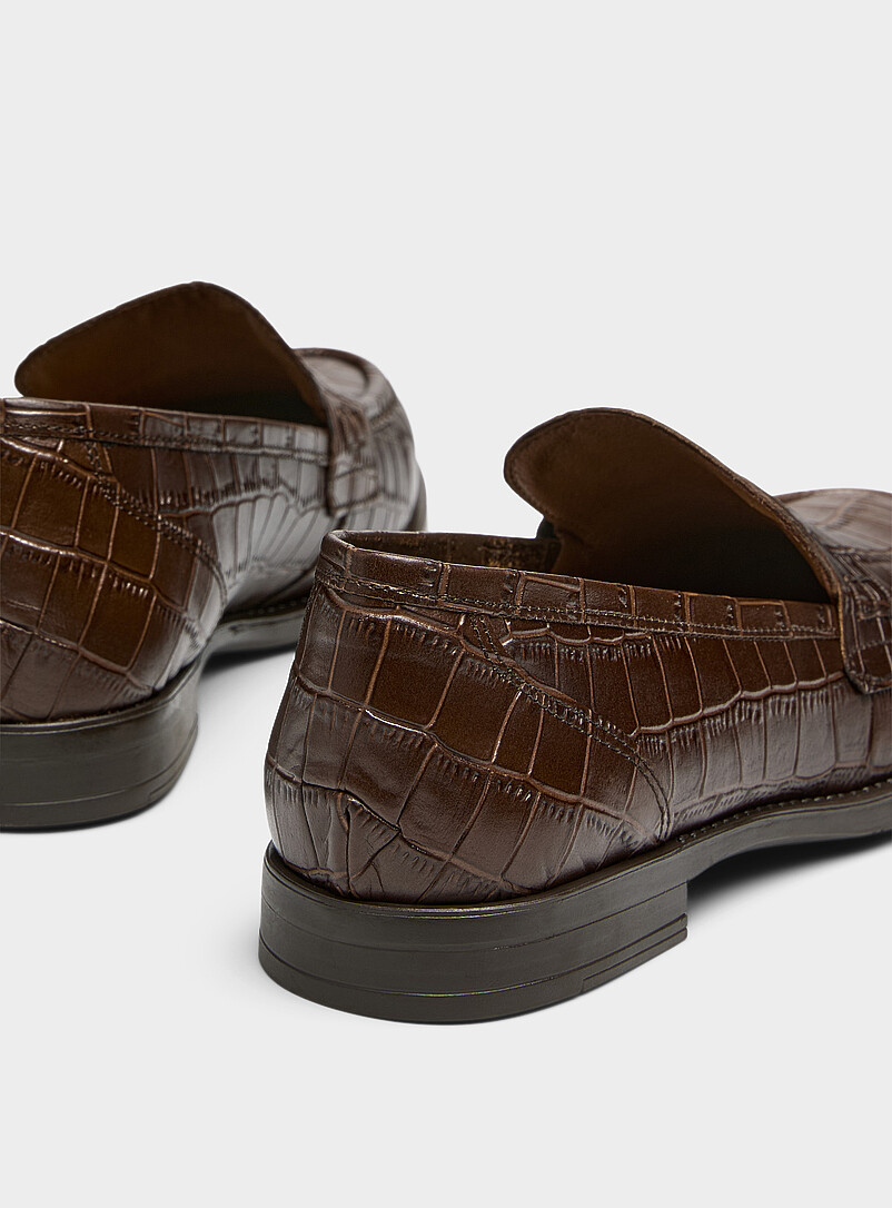 Simons: Le fl&acirc;neur cuir croco chocolat <b>Fait en Espagne</b> Femme Brun pour femme