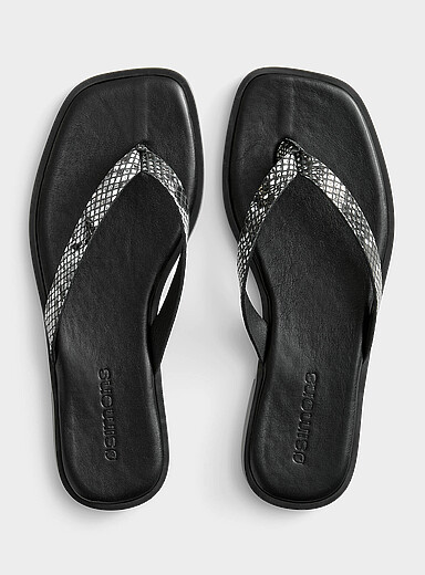 Snakeskin V-strap cushioned sandals <b>Made in Spain</b> Women