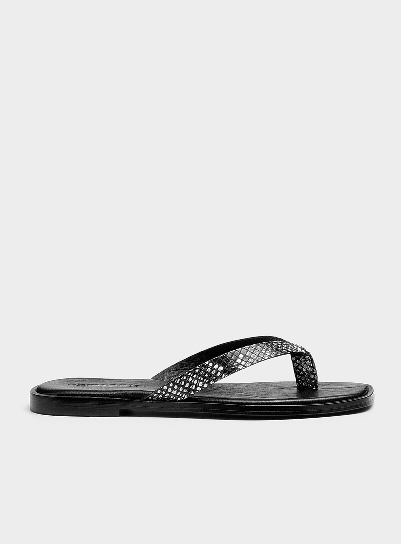 Simons: La sandale coussin&eacute;e bride V serpent <b>Faite en Espagne</b> Femme Serpent pour femme