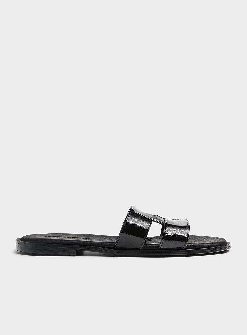 Crossed leather cushioned sandals Made in Spain Women product image 2