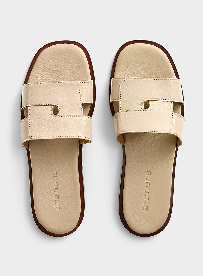 Crossed Leather Cushioned Sandals Made In Spain Women