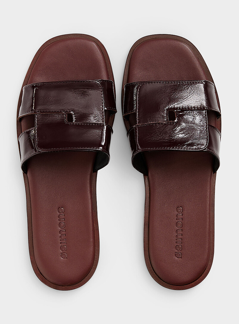 Crossed Leather Cushioned Sandals Made In Spain Women