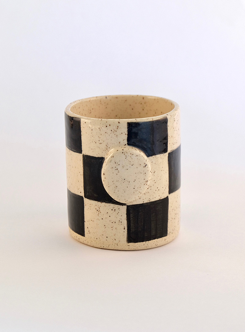 Late bloomer ceramics Black and White Pebble tumbler Limited series