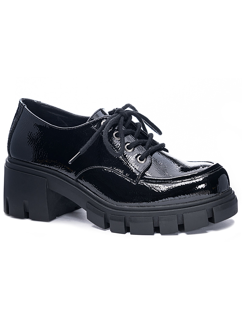 Dirty Laundry Black Noyz notched-sole lace-up loafers Women for error