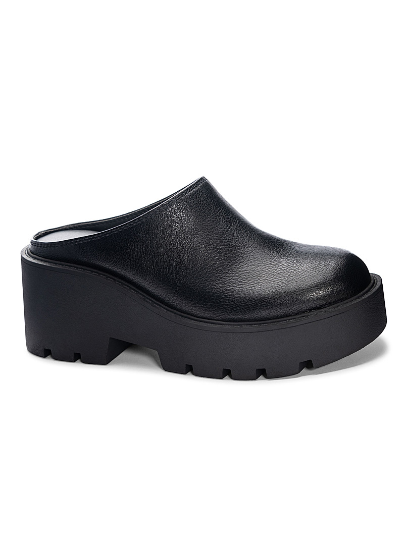 Dirty Laundry Black R-Test notched platform mules Women for error